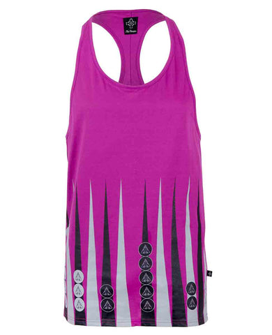 Hot Pink Backgammon Printed Ibiza Vest | Men's Vests | ETTO Boutique 