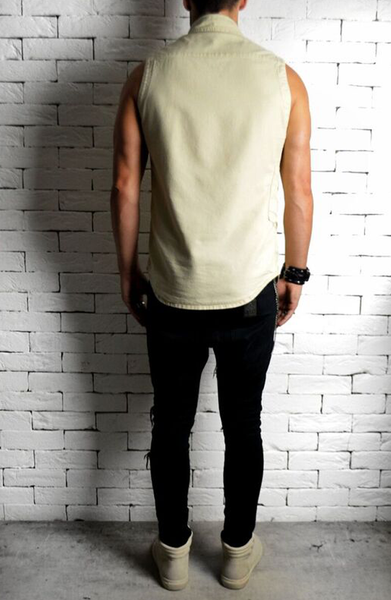 Alex Christopher Stone Sleeveless Shirt | Mens Sleeveless Shirts | ETTO Boutique