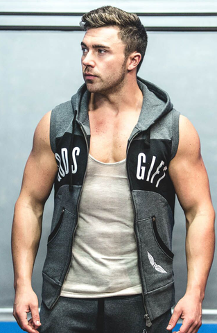 GG Sleeveless Contrast Gym Hoodie | Gym Clothing | ETTO Boutique 