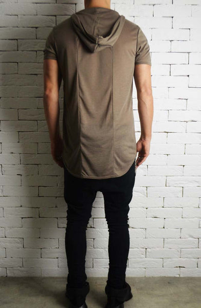 Stone Slub T-Shirt | Mens Longline T-Shirts | ETTO Boutique 