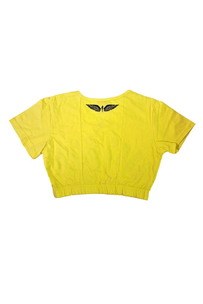 Gods Gift Cropped T-Shirt - Yellow