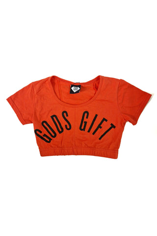 Gods Gift Cropped T-Shirt - Red
