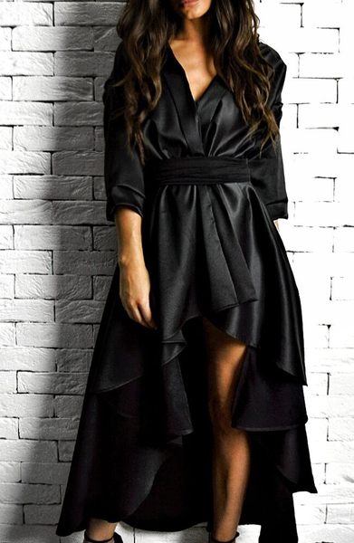 Black Wrap Dress | Dresses for the Races | Handmade | ETTO Boutique