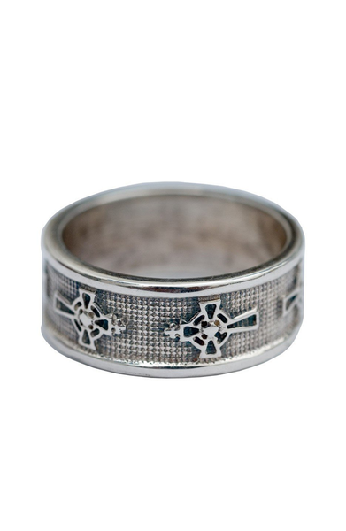AC Solid Silver Logo Ring