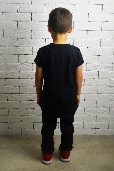 Kids Square Neck T-Shirt - Black