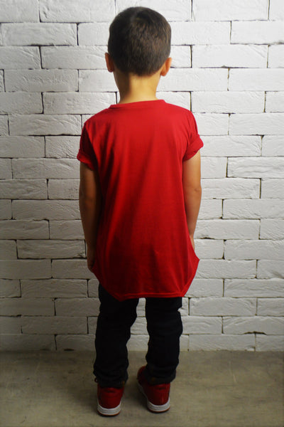 Kids Square Neck T-Shirt - Red