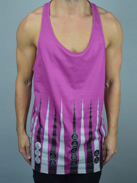 Hot Pink Backgammon Printed Ibiza Vest | Men's Vests | ETTO Boutique 