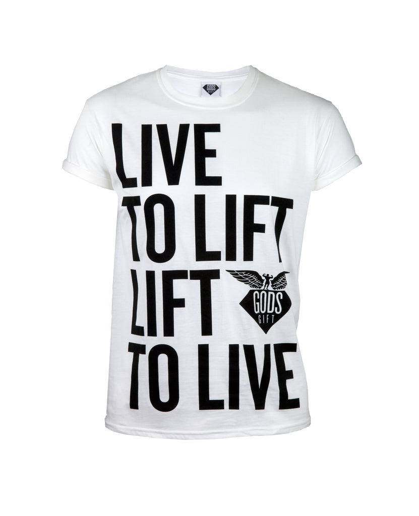 Gods Gift Live To Lift T-Shirt - White