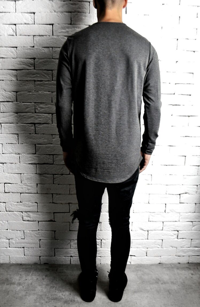 Alex Christopher Grey Long Sleeve T-Shirt | Mens T-Shirts | ETTO Boutique 