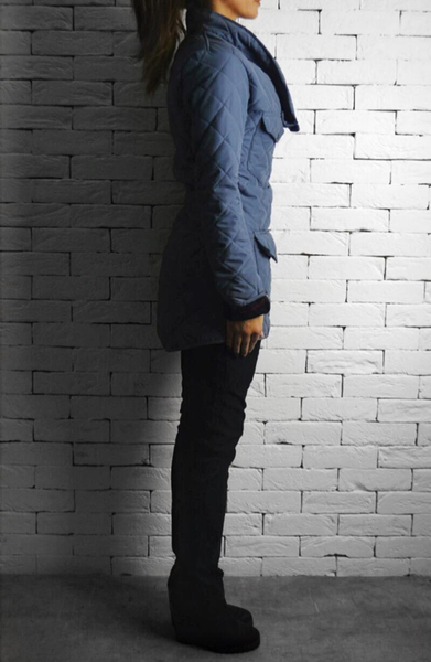 Quilted Jacket - Blue/Grey