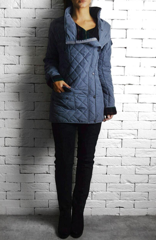 Quilted Jacket - Blue/Grey