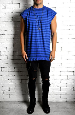 Alex Christopher Striped Cap Sleeve T-Shirt | Mens Striped T-Shirt | ETTO Boutique 