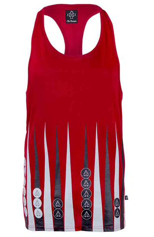 Red Backgammon Printed Ibiza Vest | Men's Vests | ETTO Boutique 