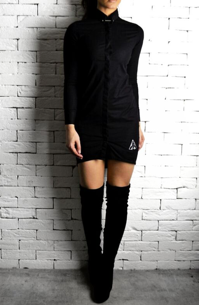 Black Collar Pin Shirt Dress | Boutique Dresses | ETTO Boutique 