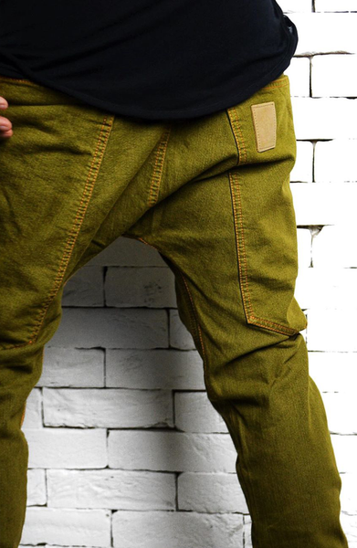 Khaki Side Pocket Jeans | Drop Crotch Jeans | ETTO Boutique