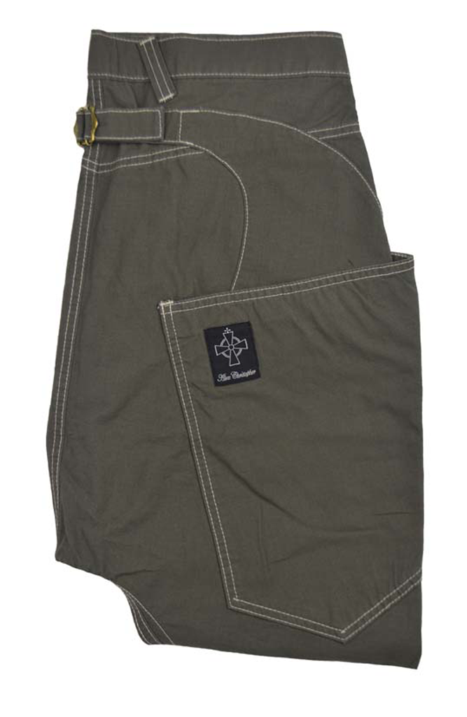Side Pocket Shorts - Khaki/White Stitching