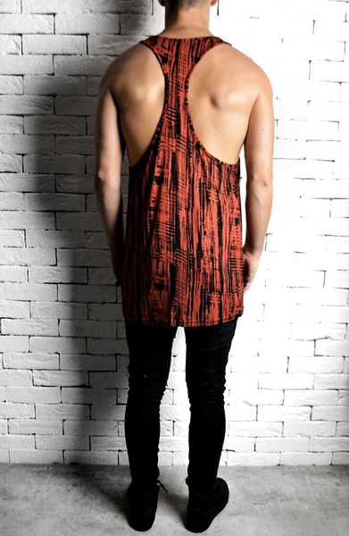 Alex Christopher Rust Scribble Ibiza Vest | Men's Ibiza Vest | ETTO Boutique