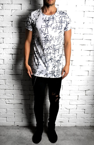 Alex Christopher Sketch Logo Scatter T-Shirt | Mens T-Shirts | ETTO Boutique