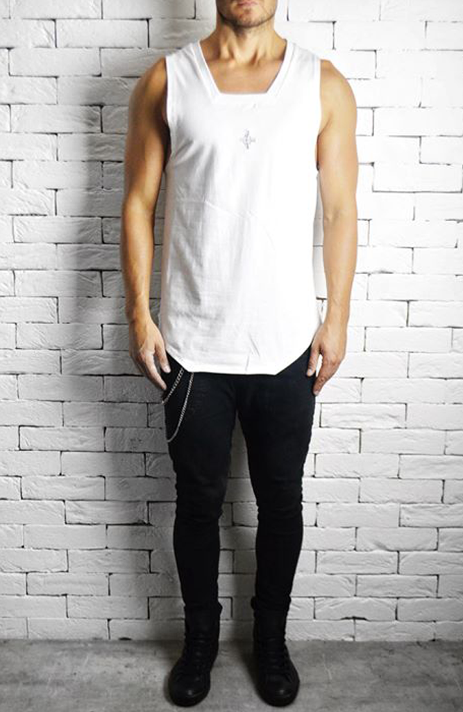 Square neck 2025 white vest