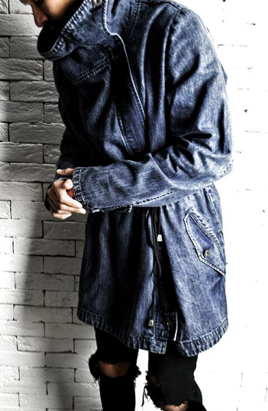 Washed Denim Trench Coat | Mens Trench Coats | ETTO Boutique
