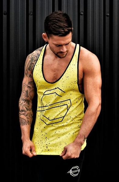 Gods Gift Clothing Paint Speckle Racer - Yellow