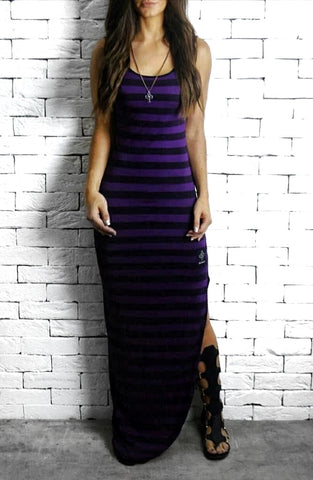 Maxi Backless - Purple Stripe
