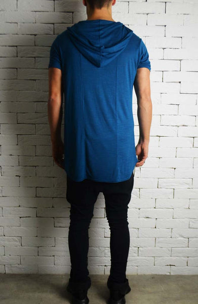 Teal Slub T-Shirt | Mens Longline T-Shirts | ETTO Boutique 