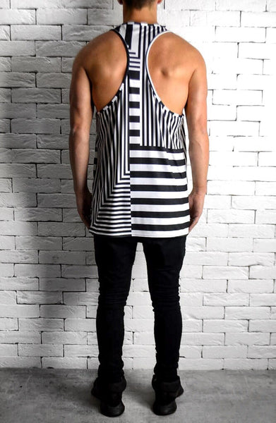 Alex Christopher Sublimation Stripe Print Ibiza Vest | Men's Vest | ETTO Boutique 