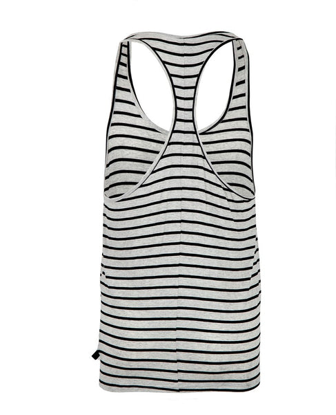 Alex Christopher Grey/Black Stripe Ibiza Vest | Men's Vests | ETTO Boutique 
